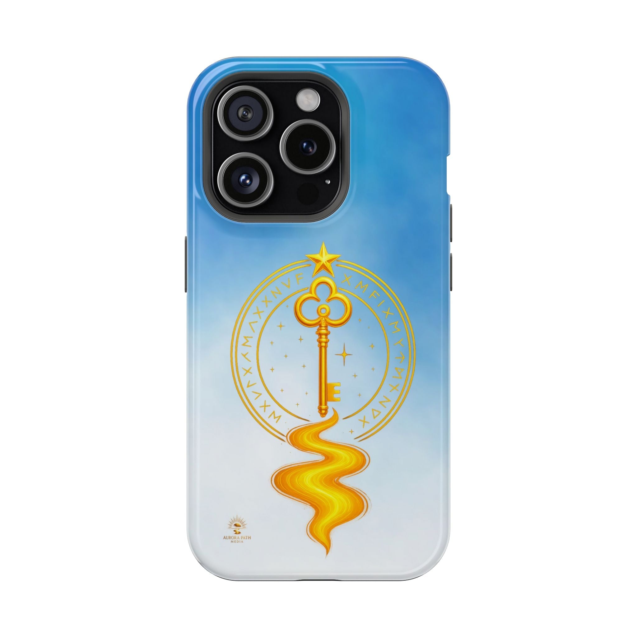 Key of Stars Gradient Impact-Resistant Phone Case - Aurora Path Media#original_value#Without gift packagingGlossyiPhone 15 Pro