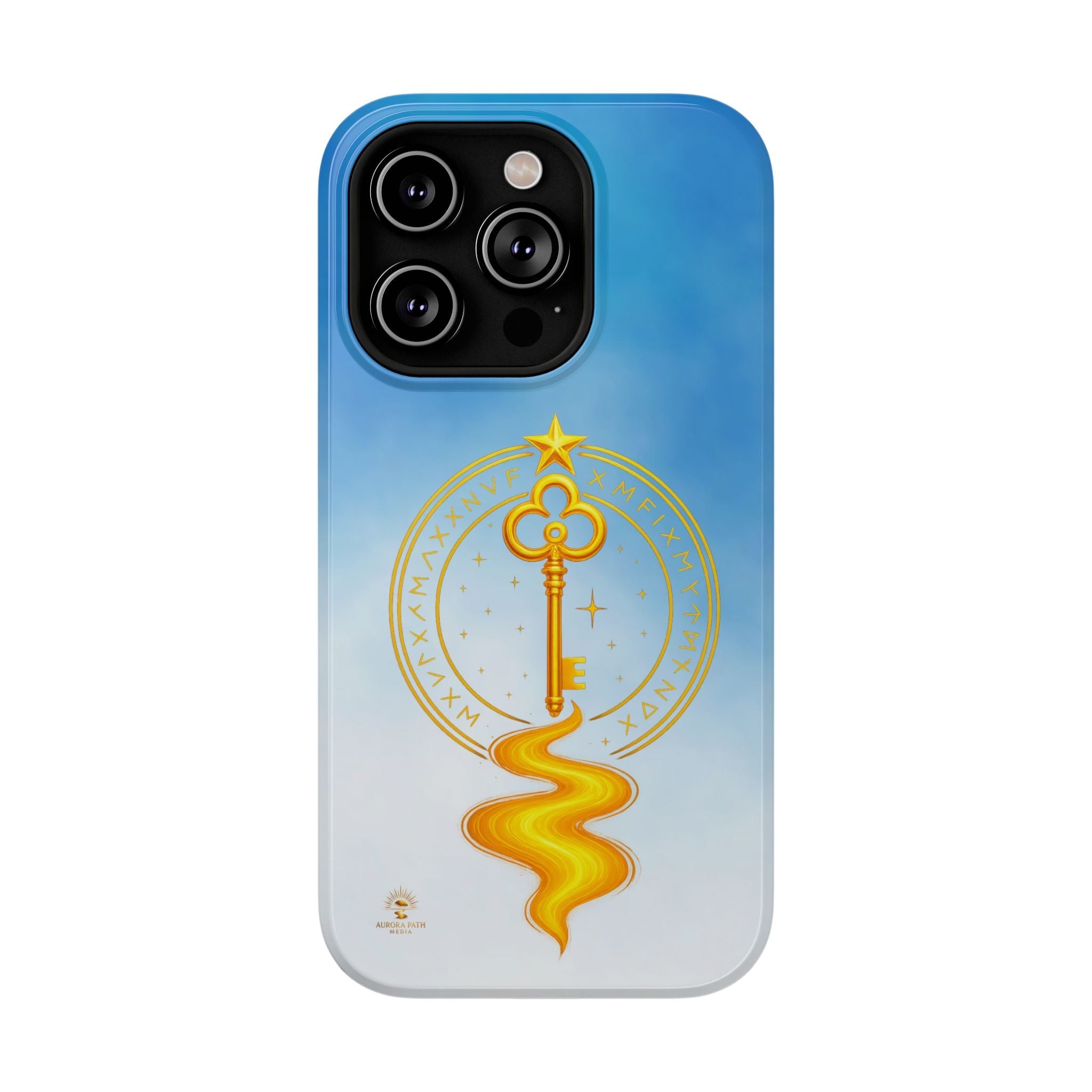 Key of Stars Gradient Impact-Resistant Phone Case - Aurora Path Media#original_value#Without gift packagingGlossyiPhone 14 Pro