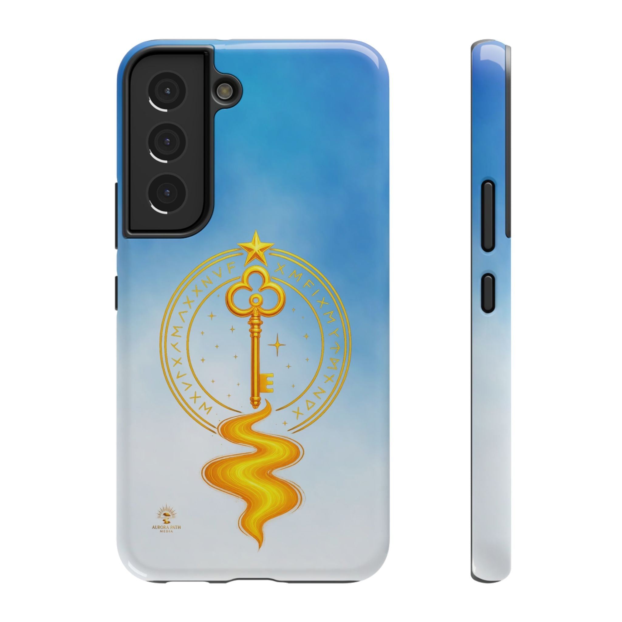 Key of Stars Gradient Impact-Resistant Phone Case - Aurora Path Media#original_value#Without gift packagingGlossySamsung Galaxy S22