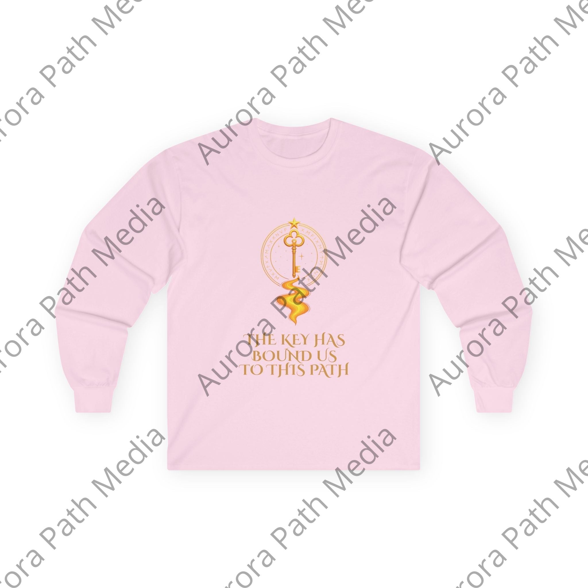 Long Sleeve Tee — Classic Unisex Cotton Crew - Aurora Path Media#original_value#SLight Pink