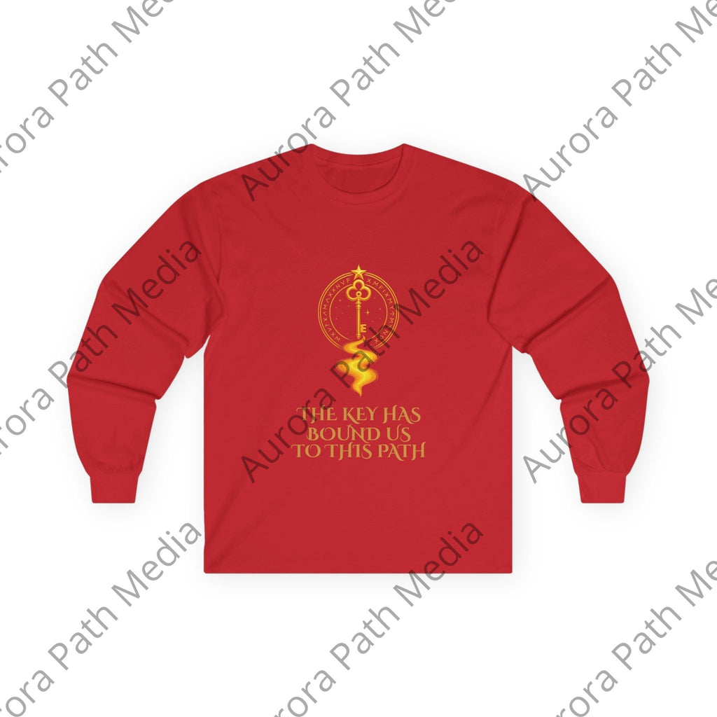 Long Sleeve Tee — Classic Unisex Cotton Crew - Aurora Path Media#original_value#SRed