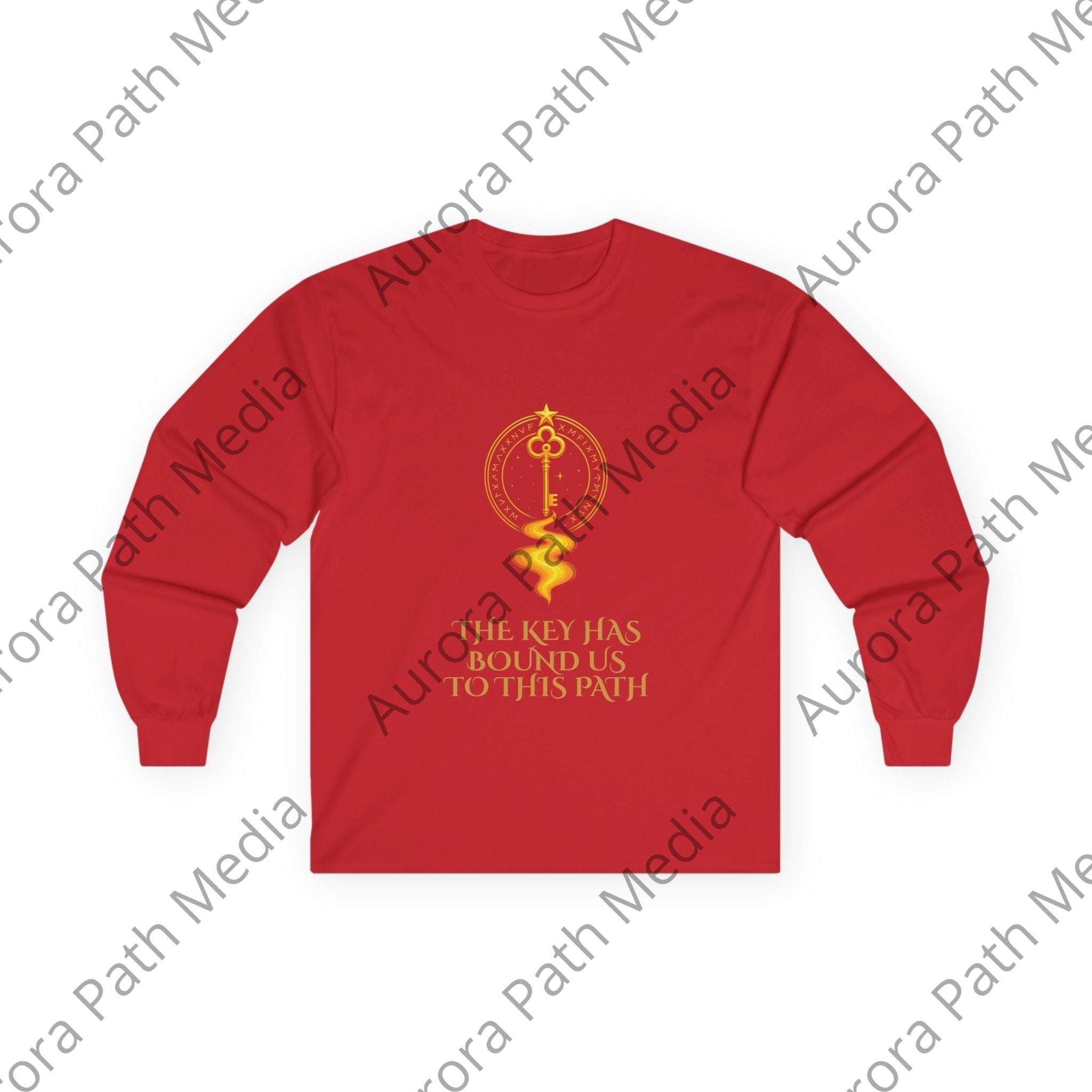 Long Sleeve Tee — Classic Unisex Cotton Crew - Aurora Path Media#original_value#SRed