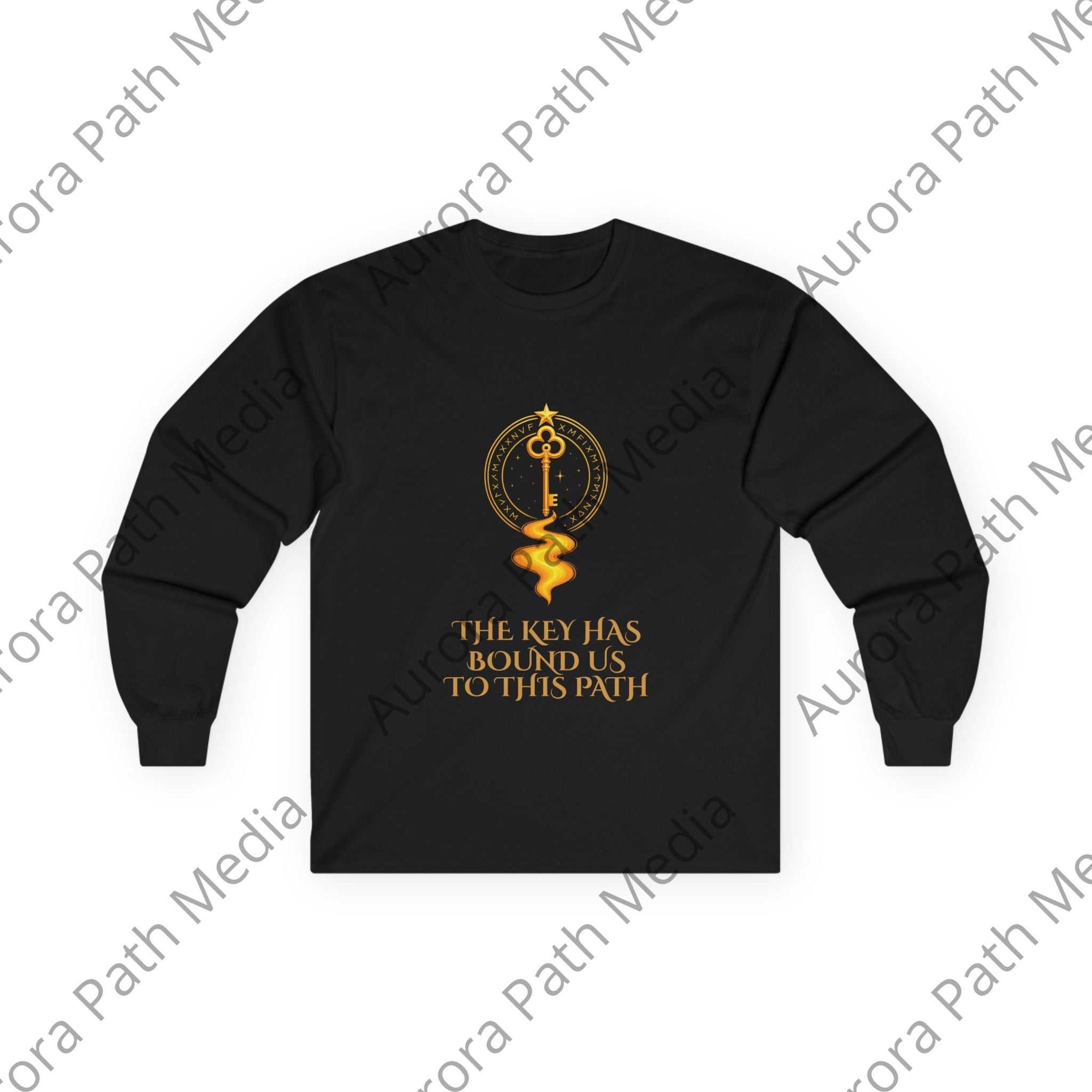 Long Sleeve Tee — Classic Unisex Cotton Crew - Aurora Path Media#original_value#SBlack