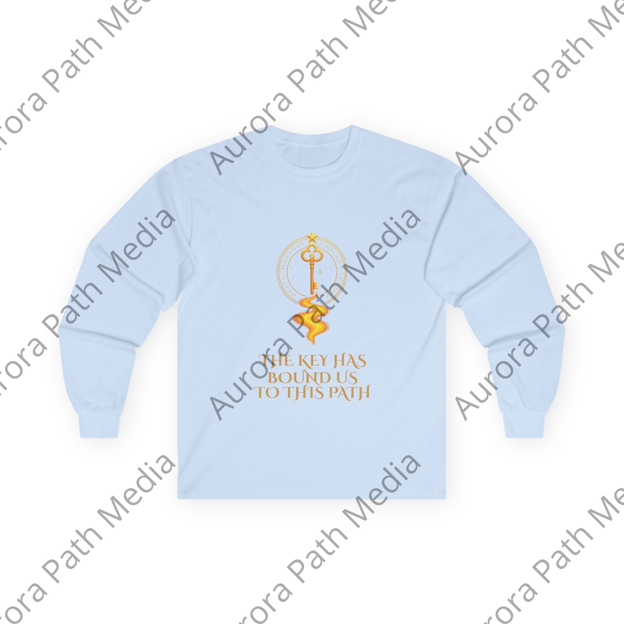 Long Sleeve Tee — Classic Unisex Cotton Crew - Aurora Path Media#original_value#SLight Blue