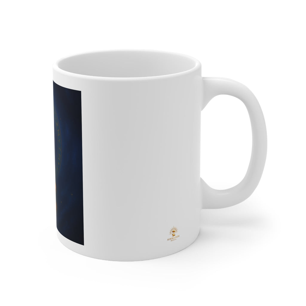 Magic Key Coffee Mug — Golden Star Key Design Ceramic Mug (11oz, 15oz) - Aurora Path Media#original_value#11oz