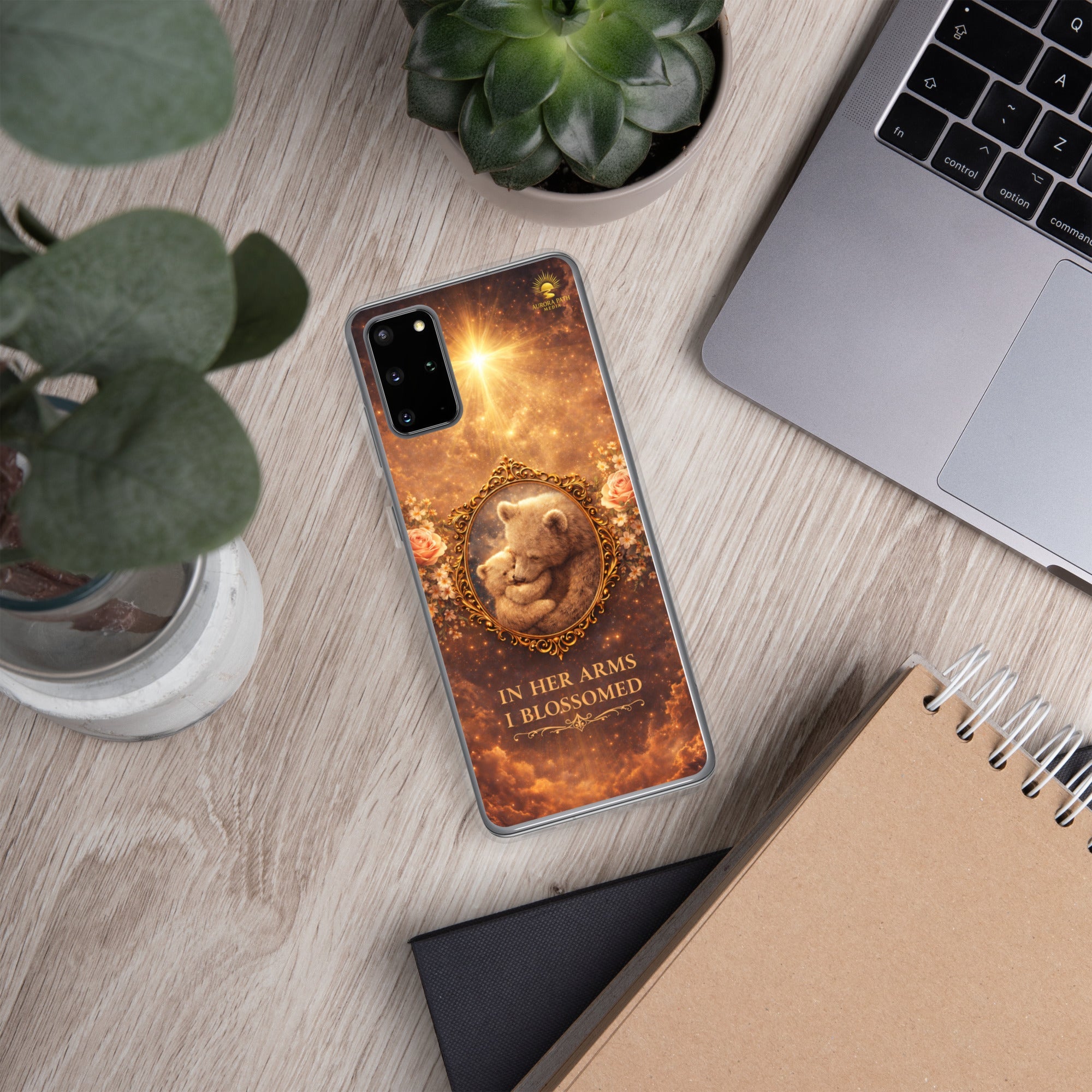 🌷 Motherhood Bear Design Clear Case for Samsung® - Aurora Path Media7793209_11348Product mockupSamsung Galaxy S20 Plus
