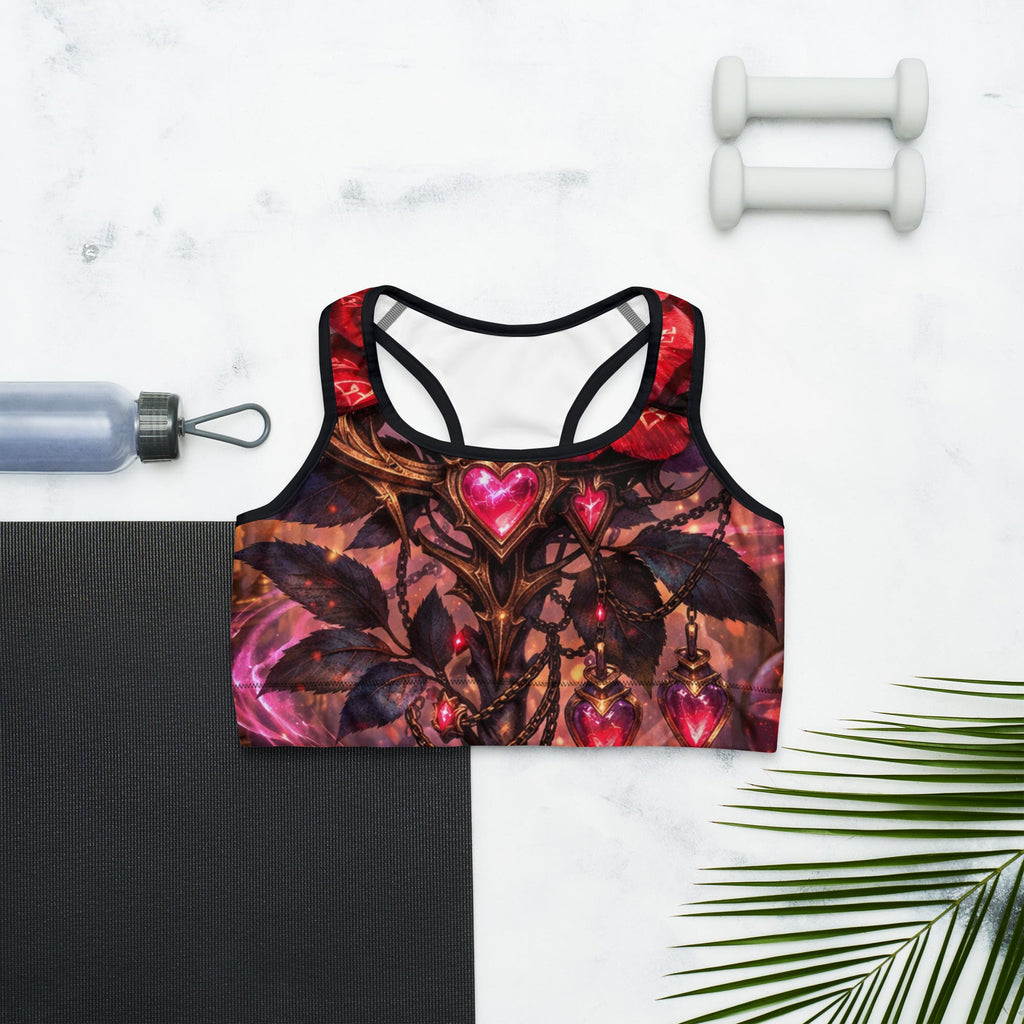 ❤️ Rose AOP Sports Bra — Romantic All - Over Print Activewear - Aurora Path Media7211728_9104Product mockupXS