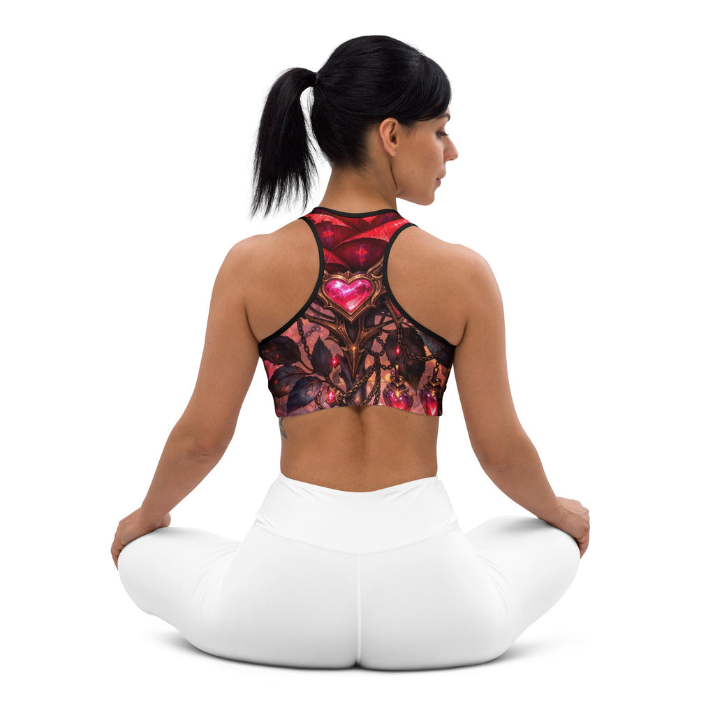 ❤️ Rose AOP Sports Bra — Romantic All - Over Print Activewear - Aurora Path Media7211728_9104Product mockupXS