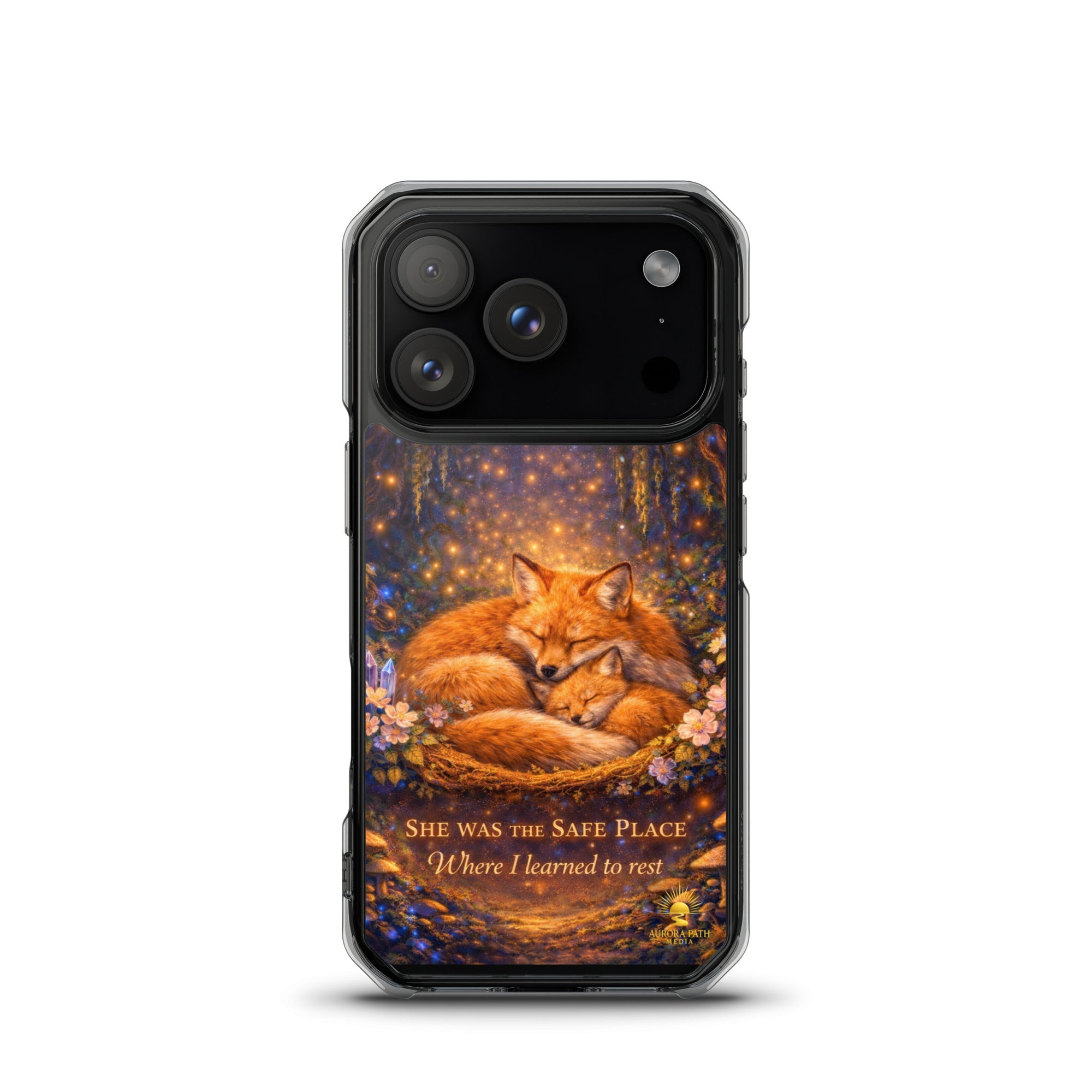 🌷She Was the Safe Place – MagSafe® Clear iPhone Case - Aurora Path Media2208270_33999Product mockupiPhone 17 Pro