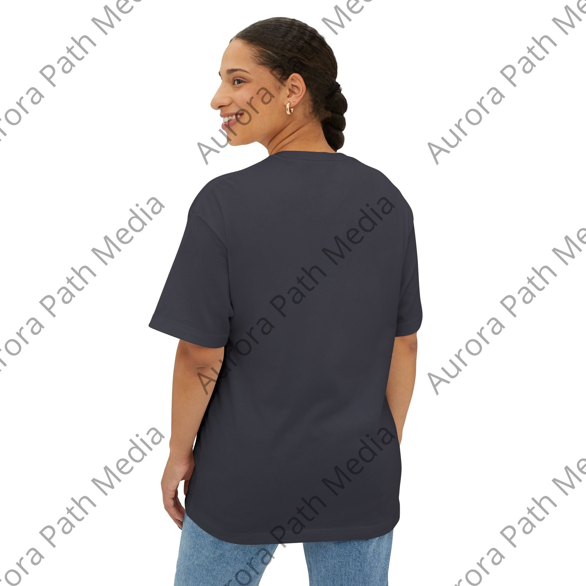 Unisex Oversized Boxy Tee - Aurora Path Media16736292525315852768Unisex Oversized Boxy TeeXSNavy