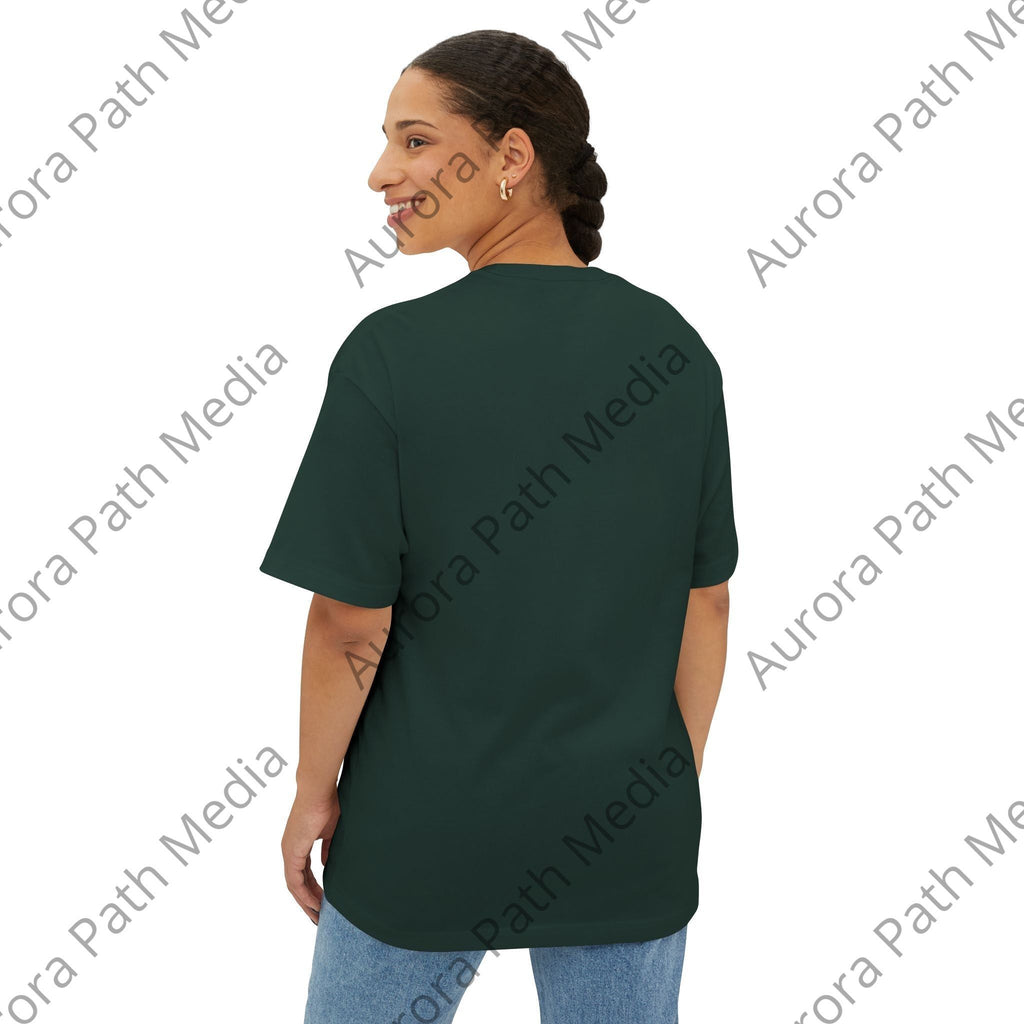 Unisex Oversized Boxy Tee - Aurora Path Media16736292525315852768Unisex Oversized Boxy TeeXSNavy