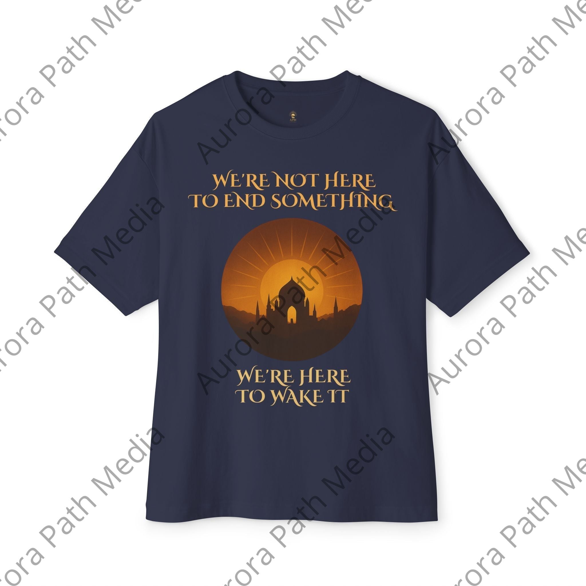 Unisex Oversized Boxy Tee - Aurora Path Media16736292525315852768Unisex Oversized Boxy TeeXSNavy
