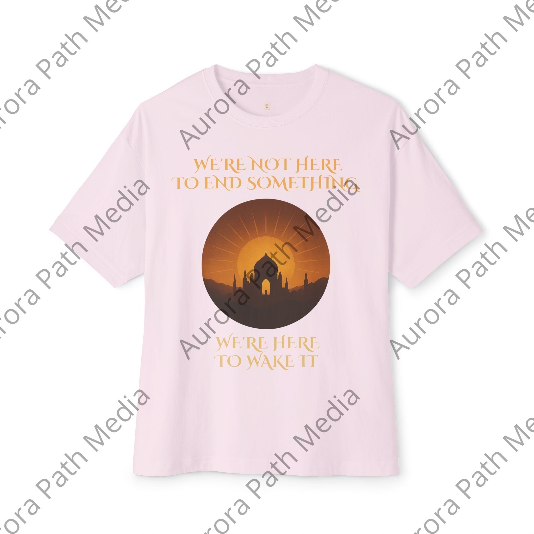 Unisex Oversized Boxy Tee - Aurora Path Media27349963423698739538Unisex Oversized Boxy TeeXSSoft Pink