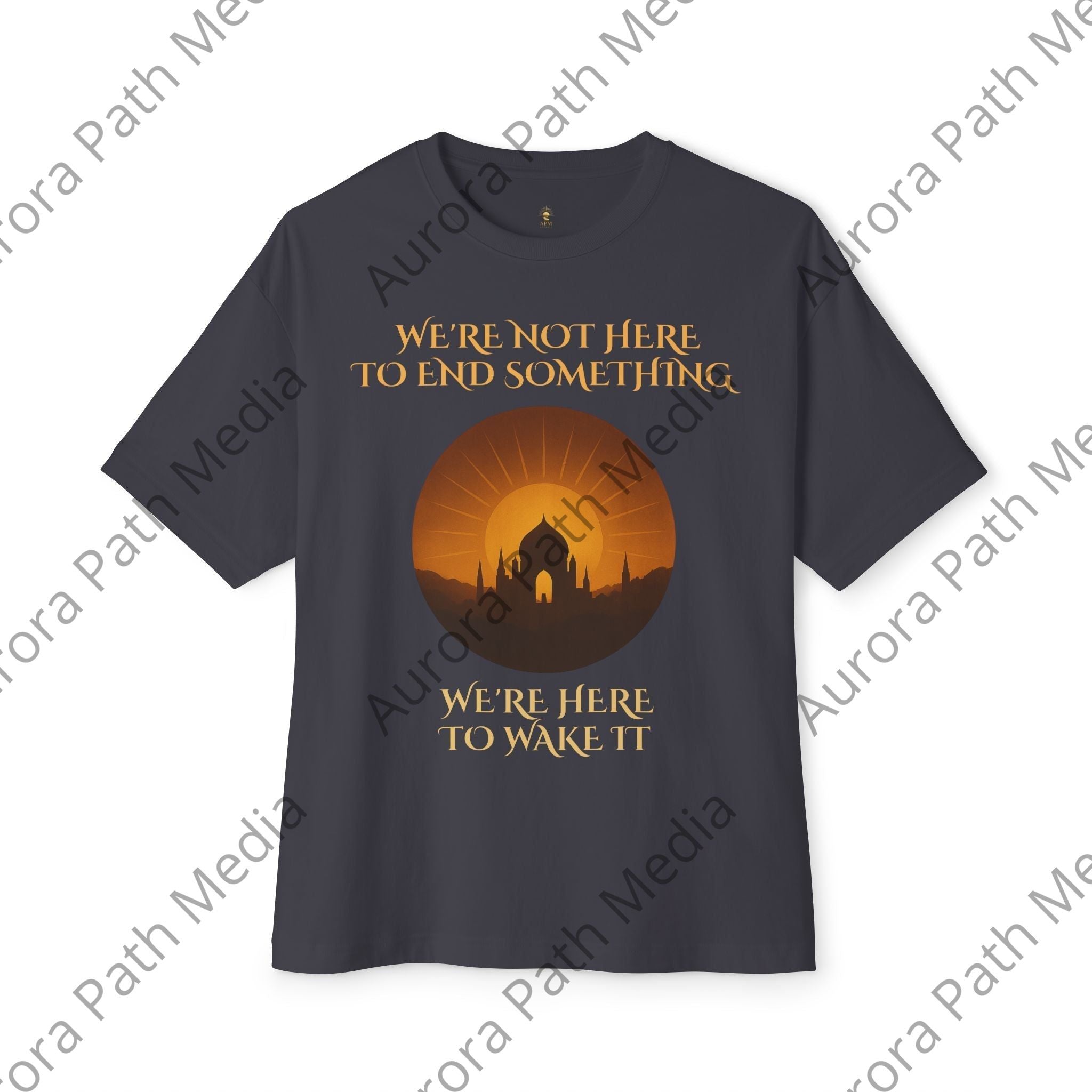 Unisex Oversized Boxy Tee - Aurora Path Media96776430399732611589Unisex Oversized Boxy TeeXSDark Grey