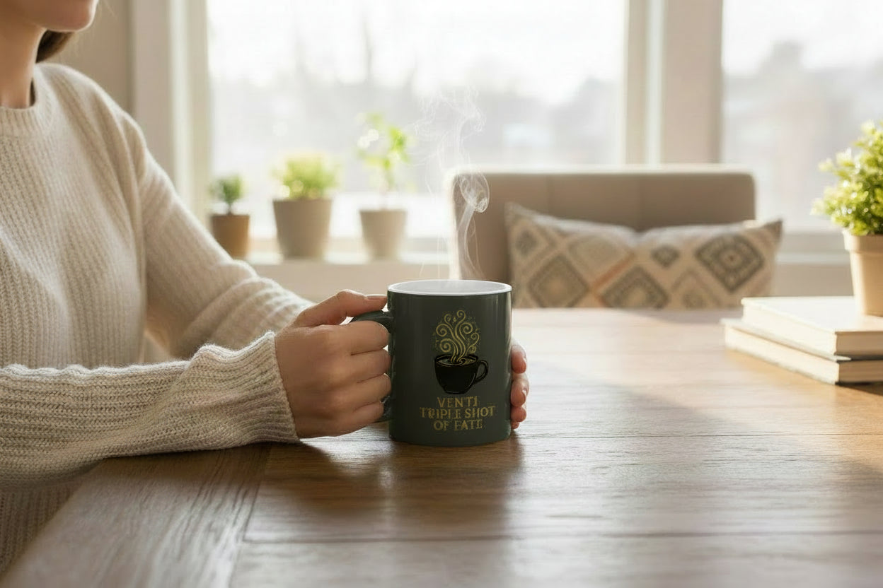 Venti Triple Shot of Fate Mug — Fantasy Coffee Lover Ceramic Mug (11oz & 15oz) - Aurora Path Media#original_value#11oz